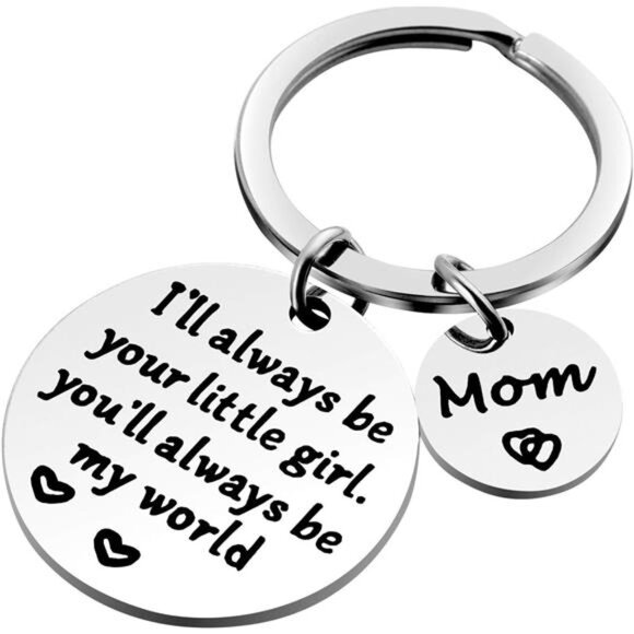 Mothers Day Gifts, Mom Gifts from Daughter for Birthday Silver Notes Keychain - Picture 3 of 7